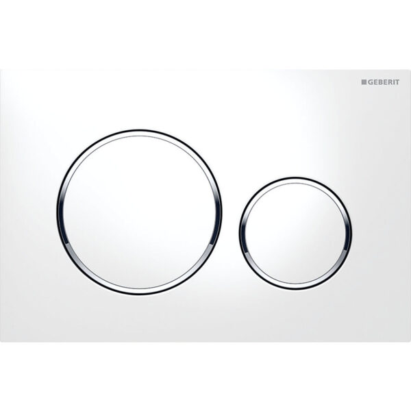 Geberit Sigma20 trykkplate rund – hvit/krom