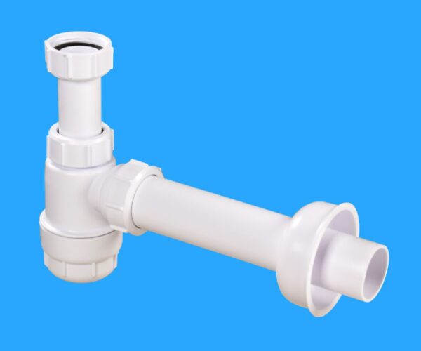 Altech lavtbyggende vannlås 1¼ × 40 mm – hvit